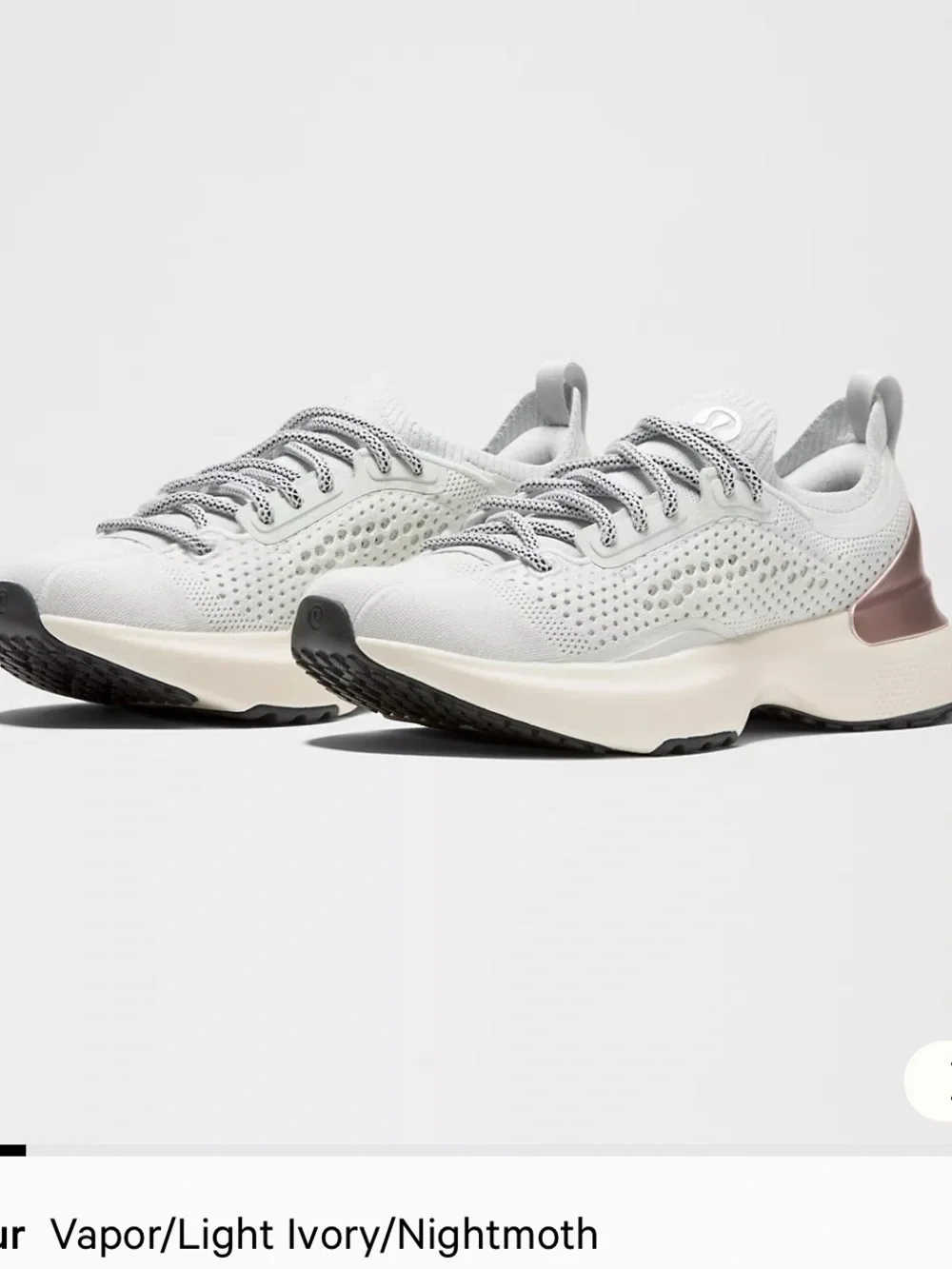 Lululemon Light Gray and Pale Pink Women's Sneakers